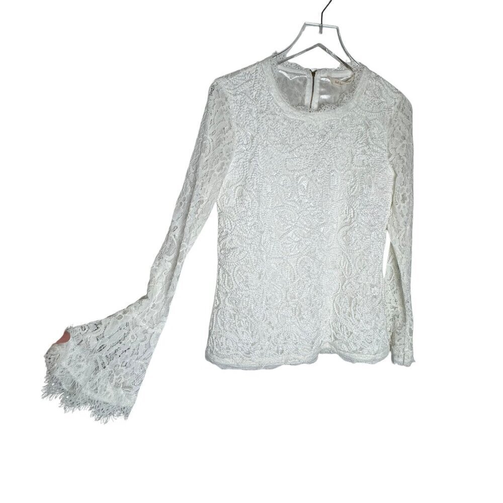 Soft Surroundings Lilith Lace Bell sleeve top white size Medium NWT - Picture 3 of 8